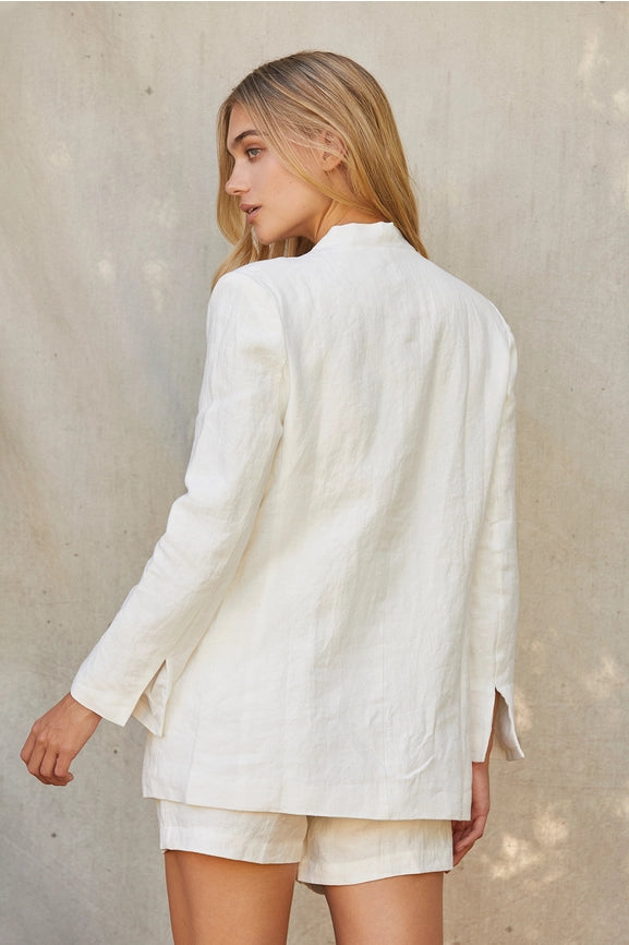 Zoey Linen Blazer-Blazer-Crescent-XS-WHITE-Urbanheer