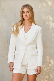 Zoey Linen Blazer-Blazer-Crescent-XS-WHITE-Urbanheer