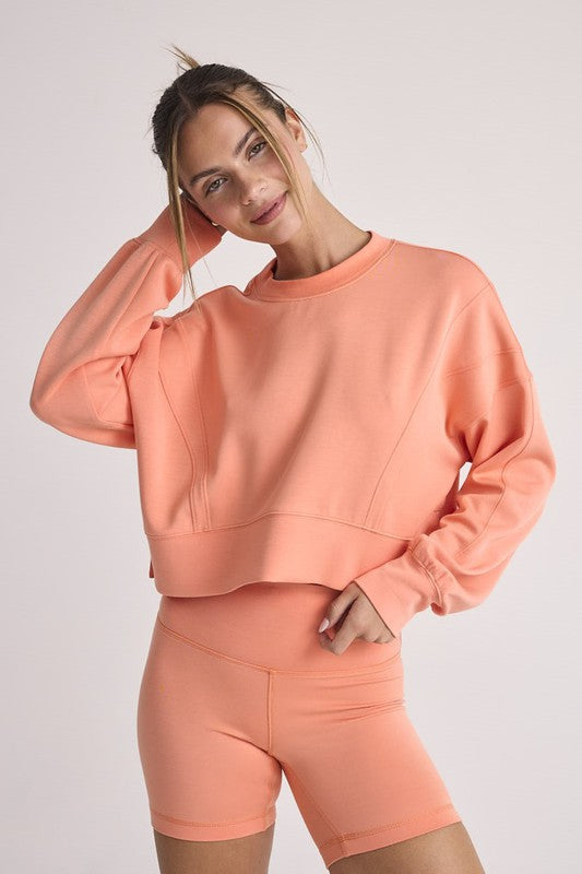 Zoey Loose Fit Seam Detailed Top And Bike Shorts Set Coral-Set-Papermoon-S-Urbanheer