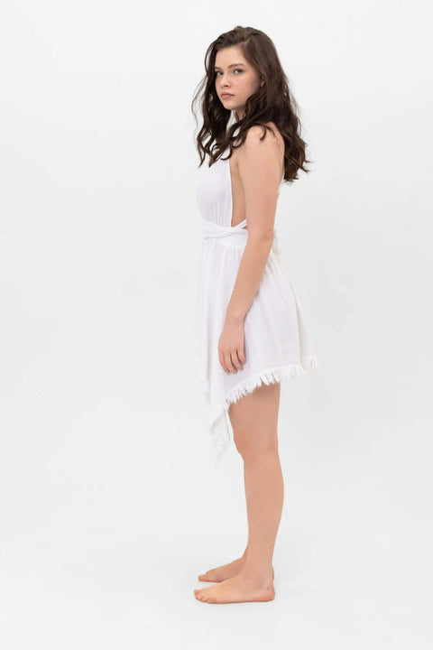 Elegant Cotton Mini Camisole Dress 3520-Clothing - Women-Blanca-S-White-Urbanheer