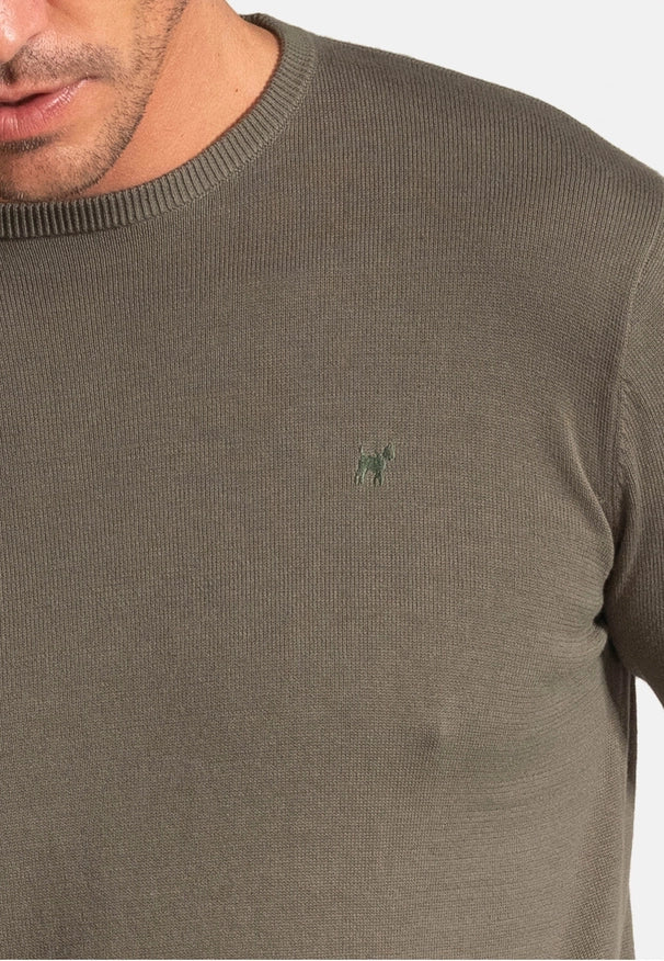 Khaki Round Neck Sweater-Sweater-Williot-S-Urbanheer