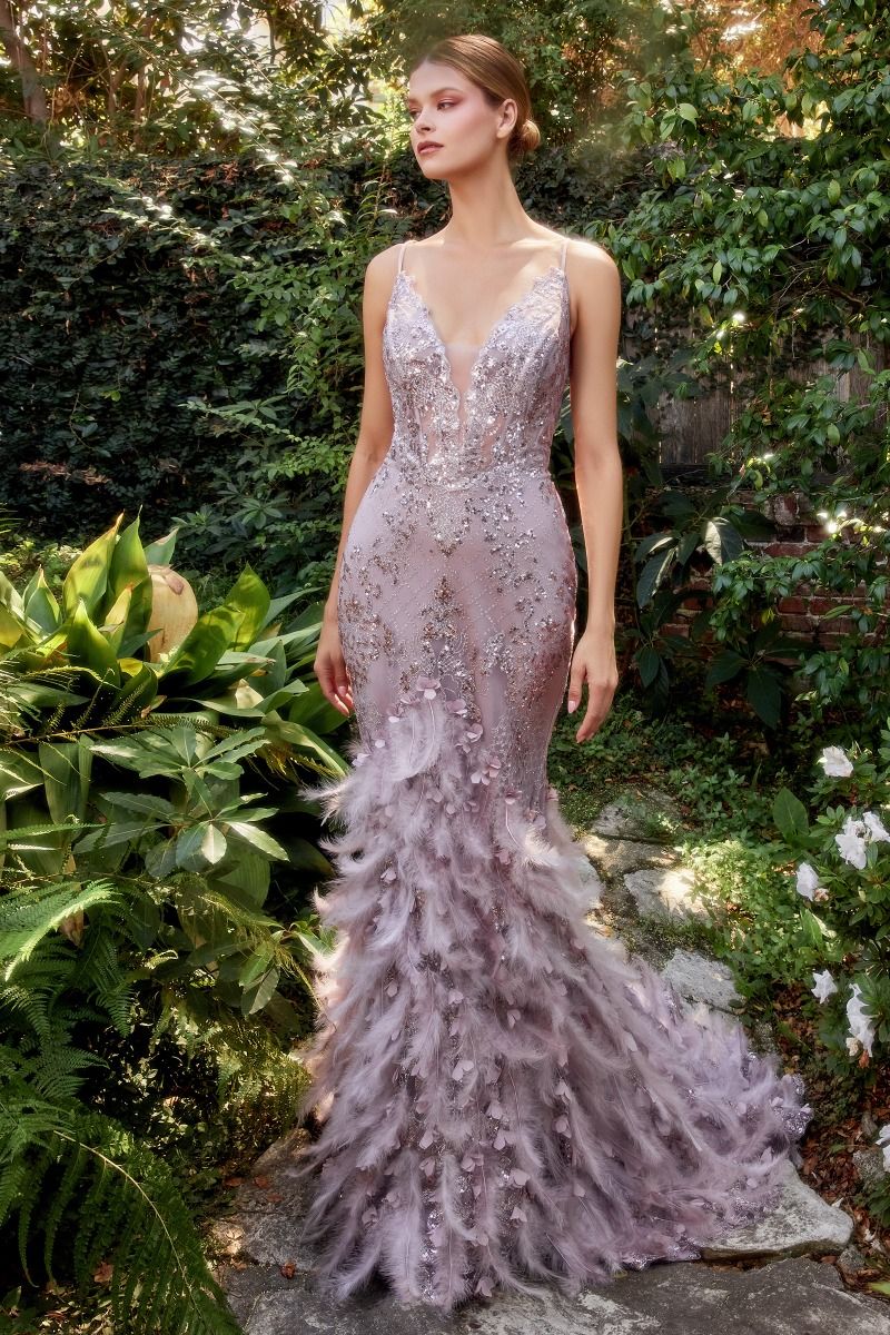 Feather Mermaid Gown-Evening-Tux-USA-2-Mauve-Urbanheer
