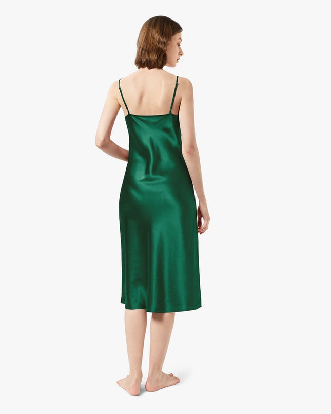 Classic Silk Night Gown Emerald Green-Night Gown-MommeSilk-Urbanheer