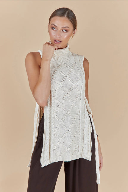 Dion Handcrafted Poncho - Ivory