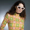 Turtleneck Long Sleeve 60'S Pastel Pink Retro Print Bodysuit-Nuvula-S-Urbanheer