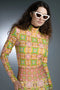 Turtleneck Long Sleeve 60'S Pastel Pink Retro Print Bodysuit-Nuvula-S-Urbanheer
