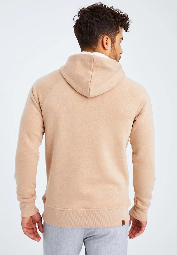 Men'S Hoodie Hood Light Brown Melange-Hoodie-Leif Nelson GmbH-S-Urbanheer
