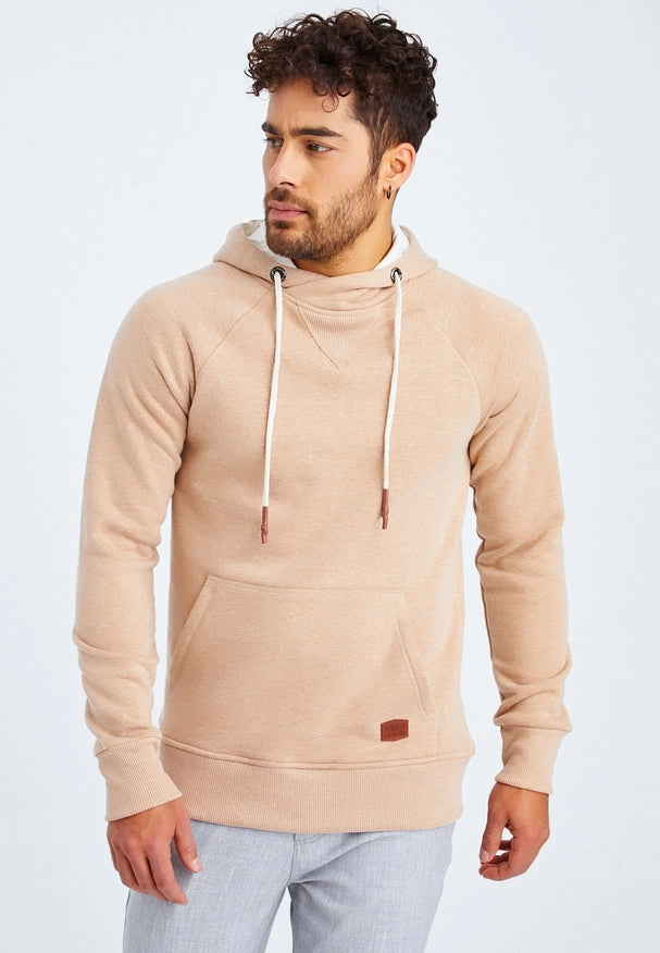 Men'S Hoodie Hood Light Brown Melange-Hoodie-Leif Nelson GmbH-S-Urbanheer