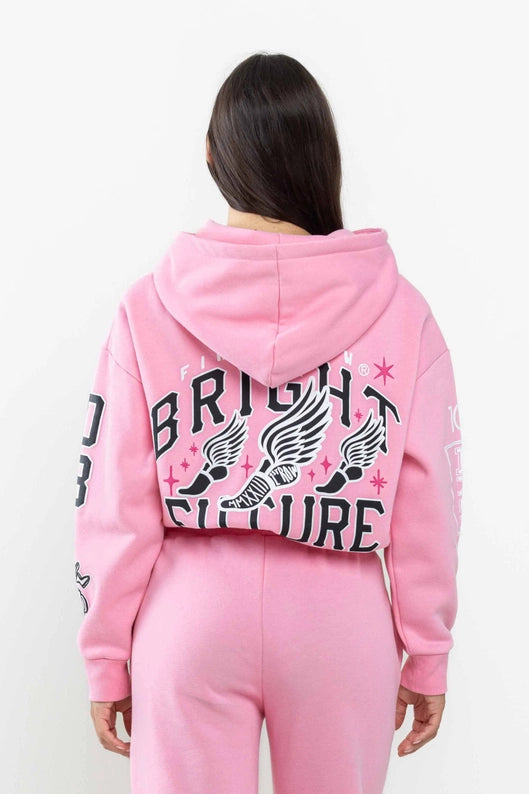 Bright Future Cropped Hoodie-Clothing - Women-Vibrant M.i.U-Pink-S-Urbanheer