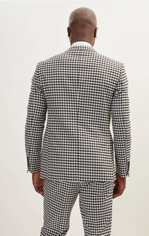 Houndstooth Weaving Peak Lapek Suit with Matching Pants-Suit Jacket and Pants-Ron Tomson-Urbanheer