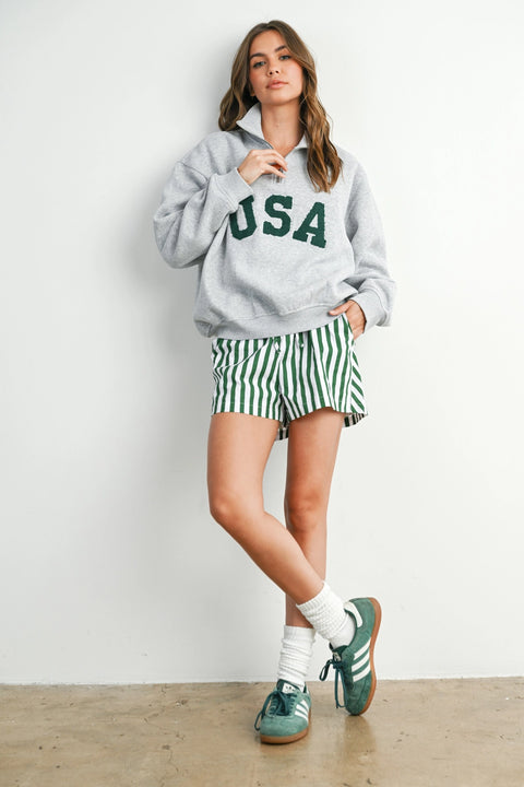 Quarter Zip Long Sleeve Sweatshirt