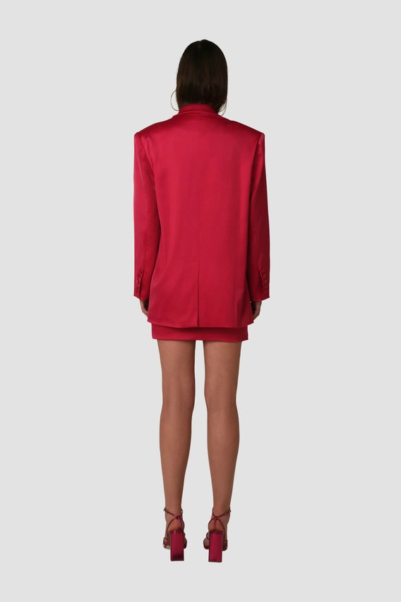 Milana Oversized Double Breast Satin Blazer Jacket-Jacket-Amy Lynn-S-Urbanheer