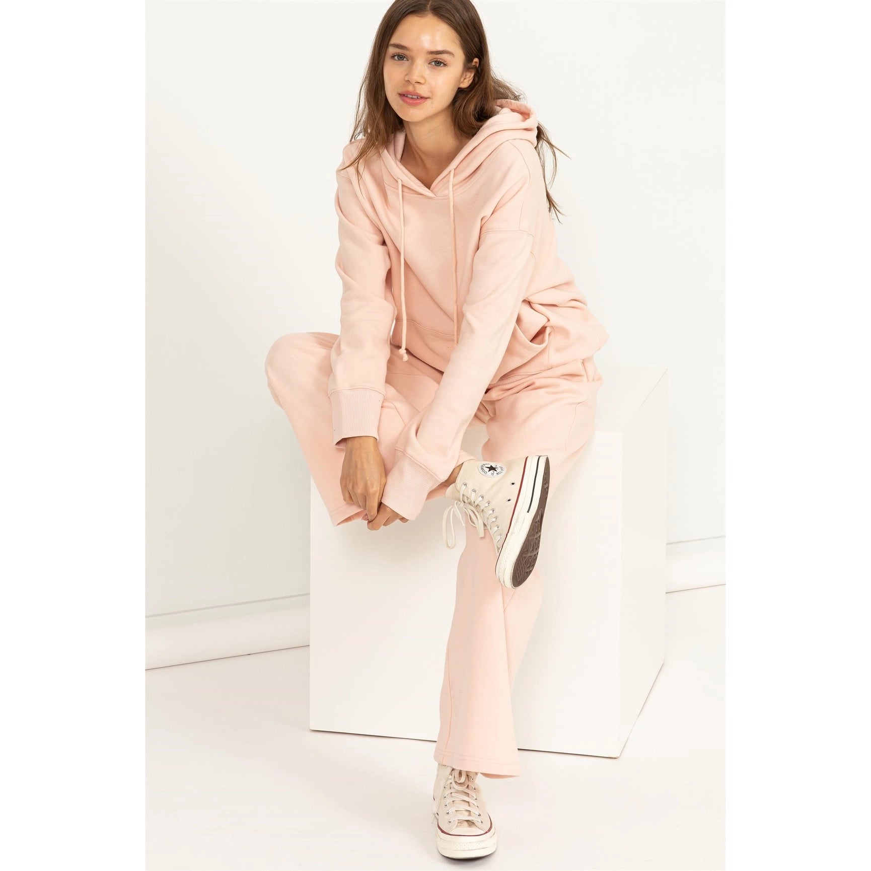 Weekend Chiller Drop Shoulder Oversized Hoodie - Pink-Clothing - Women-Street 360-Pink-S-Urbanheer