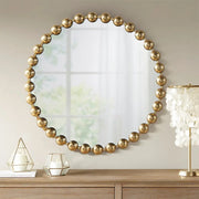 Round Iron Framed Wall Decor Mirror, Gold-Olliix-Large 27''-Urbanheer