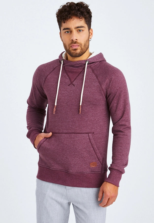 Men'S Hoodie Hood Bordeaux Melange-Hoodie-Leif Nelson GmbH-S-Urbanheer