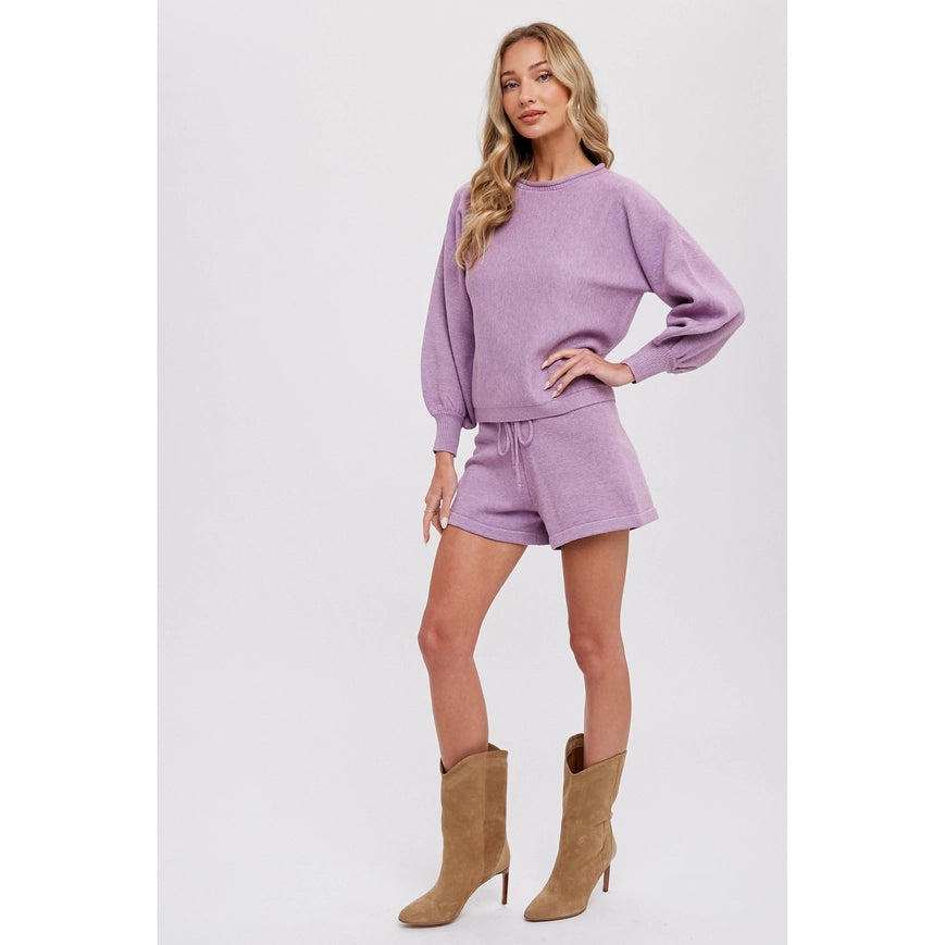 Sweater Lounge Set Lavender-Sets-Pink Irene Wholesale-S-Urbanheer