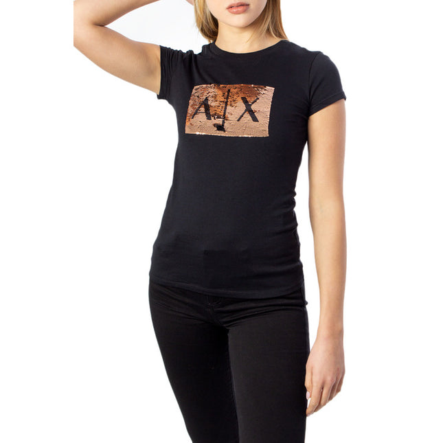Armani Exchange Women T-Shirt-Clothing T-shirts-Armani Exchange-black-2-XS-Urbanheer