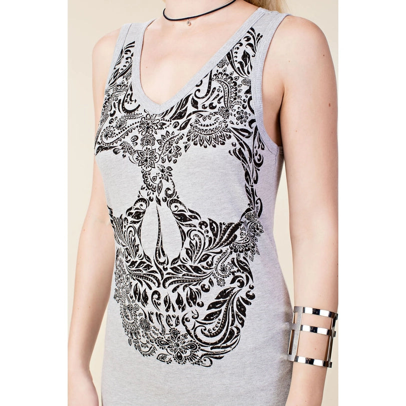 Sleeveless Top with Cut-Out Back and Skull-Top-Vocal-S-Urbanheer
