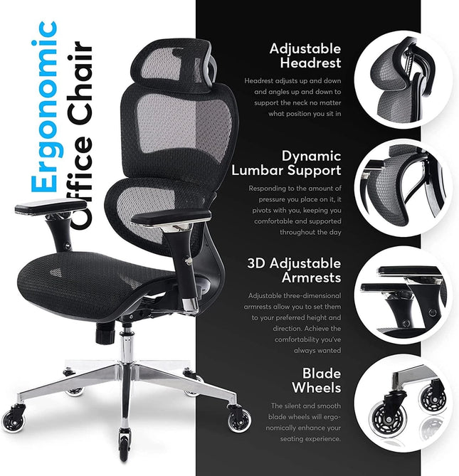 Ergopro Ergonomic Office Chair-Office Chairs-Oline-Urbanheer