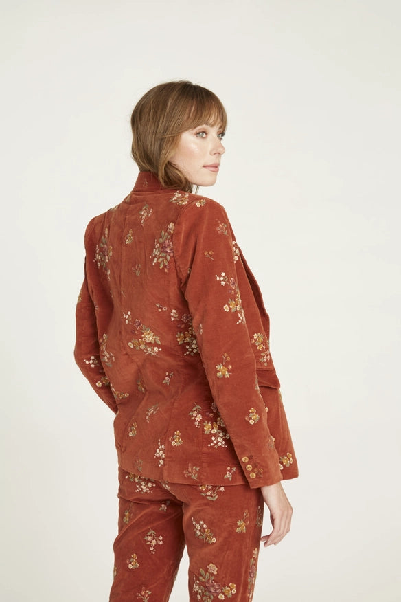 Velvet Blazer Jacket In Rust X Speck-Clothing Blazer-DRIFTWOOD-S-Urbanheer