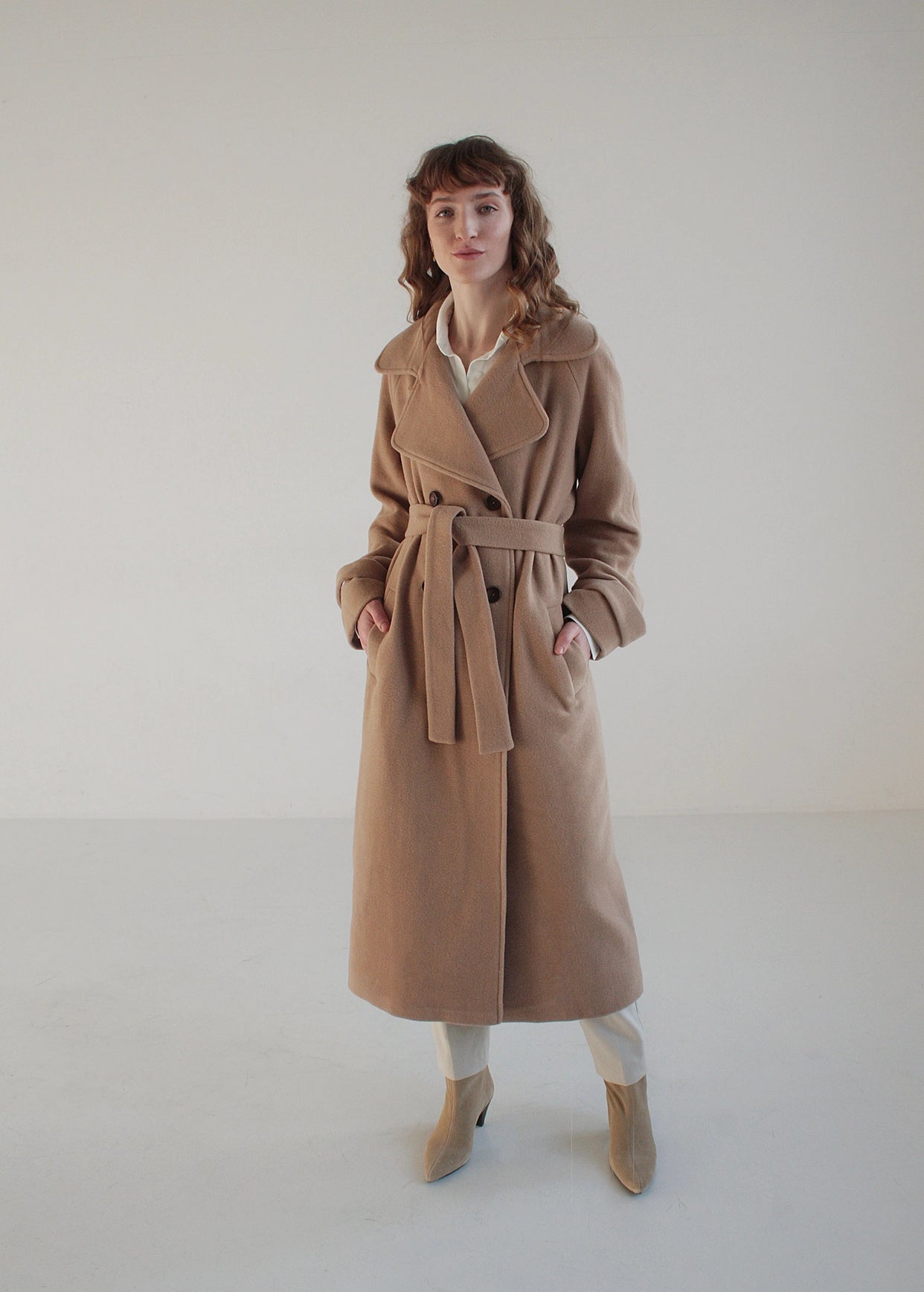Camel Classic Beige Maxi Wool Coat-Clothing - Women-Nich Linen-Camel-XS-S-Urbanheer