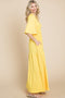 Culture Code Backless Plunge Half Sleeve Tiered Dress-Street 360-LEMONADE-S-Urbanheer