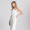 Flower Embellished Cut-Out Halter Dress White/White Flower-Dress-Avec Les Filles-4-Urbanheer