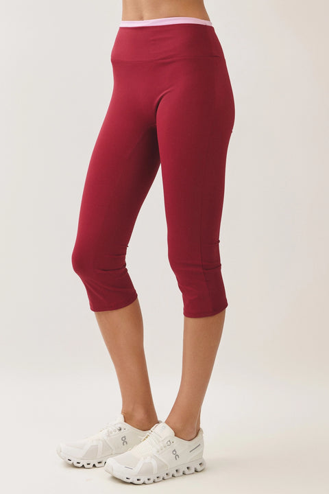 Contrast Waist Capri Leggings