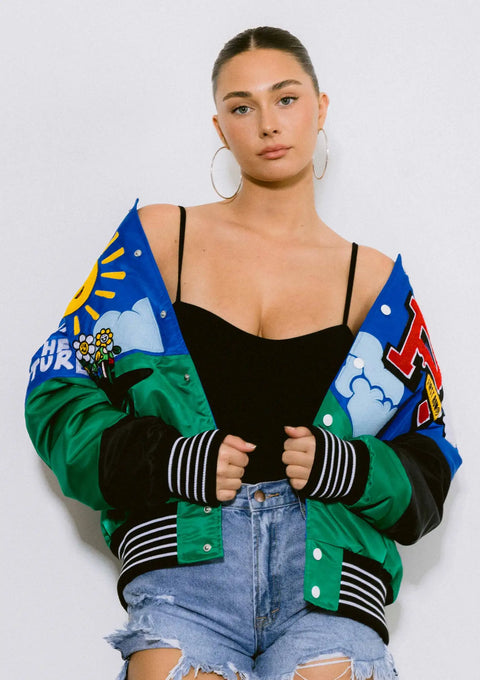 Retro Fit Varsity Jacket-Clothing - Women-Vibrant M.i.U-XS-Urbanheer