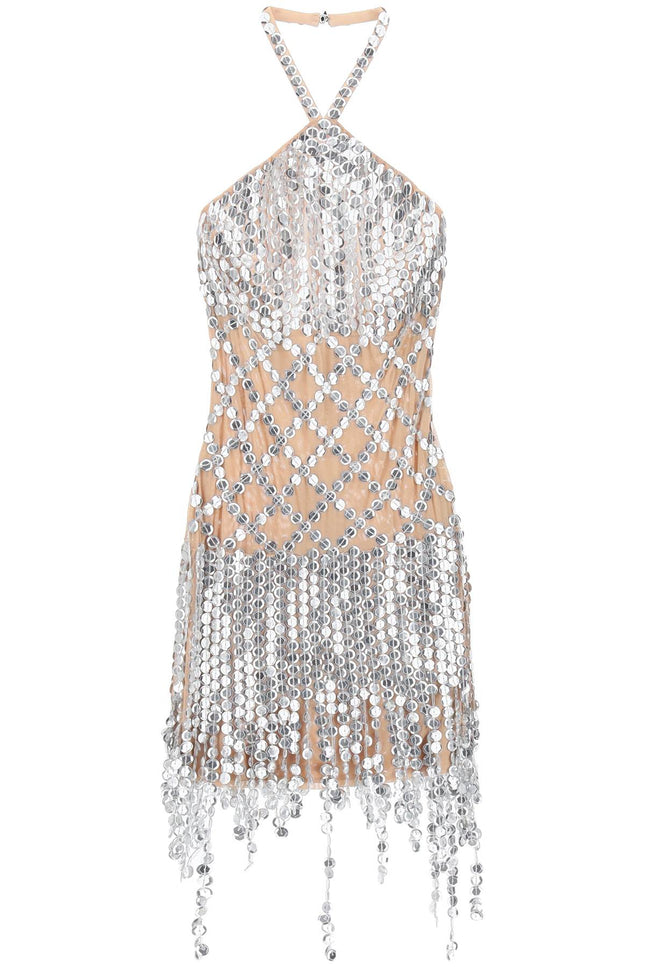 'adriel' mini dress with hexagonal sequins