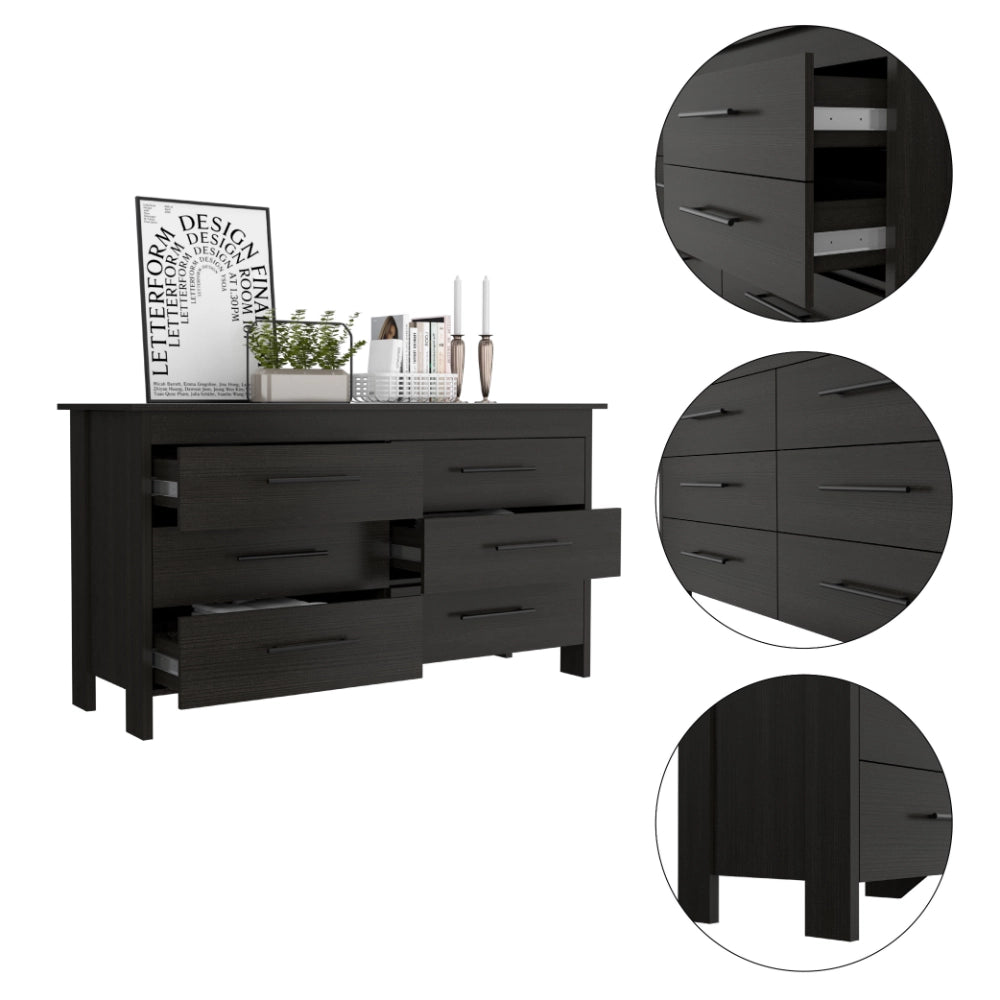 Luxor Six Drawer Double Dresser-Furniture > Cabinets & Storage > Chest of drawers-FM FURNITURE-light oak-Urbanheer