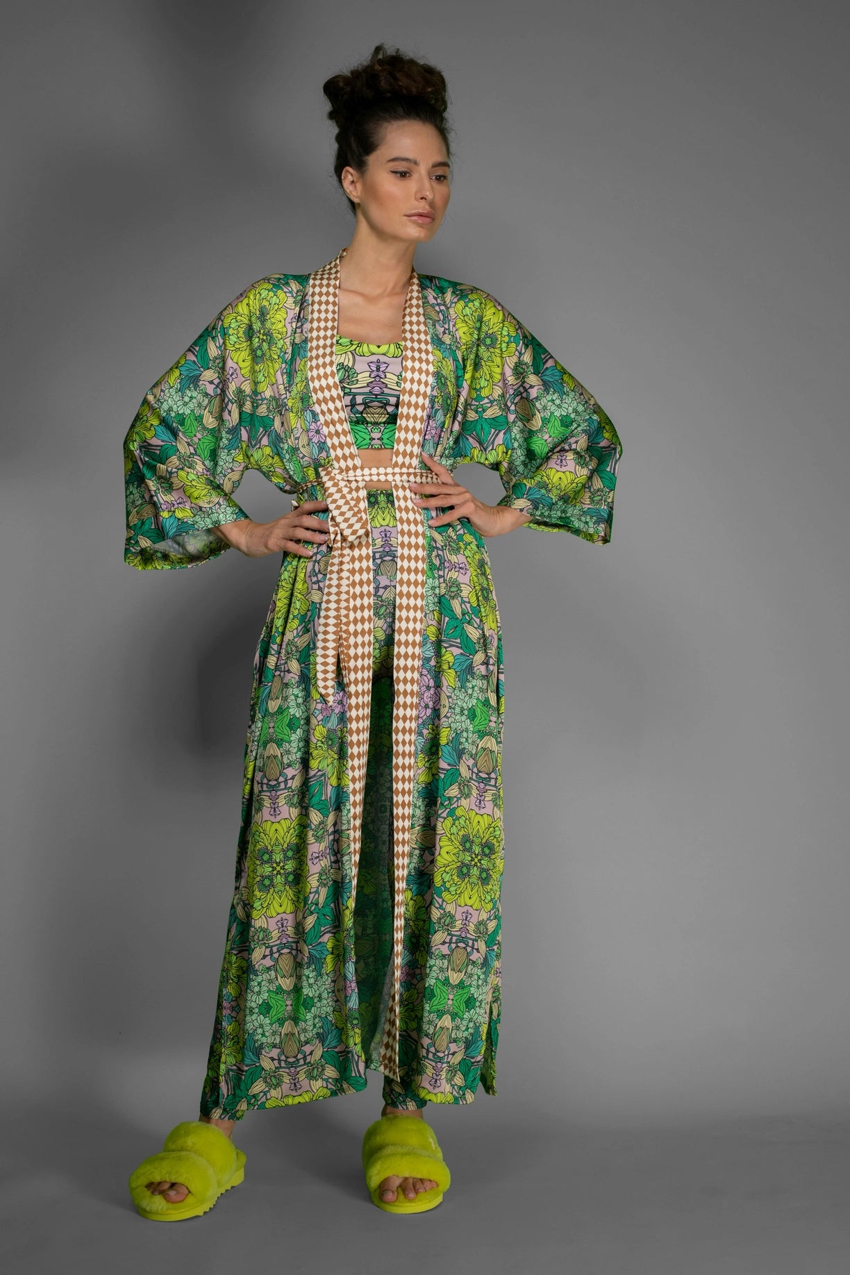 Stretchy Psychedelic Botanical Printed Green Garden Leggings-Nuvula-XS-Urbanheer