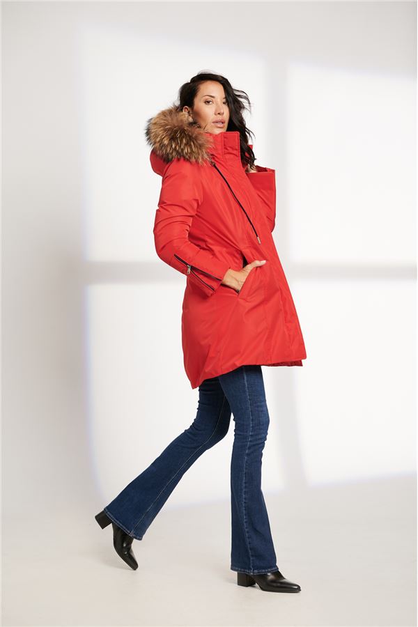 Henry Arroway Aroa Women Puffer Jacket-Clothing - Women-Henry Arroway-Red-S-Urbanheer