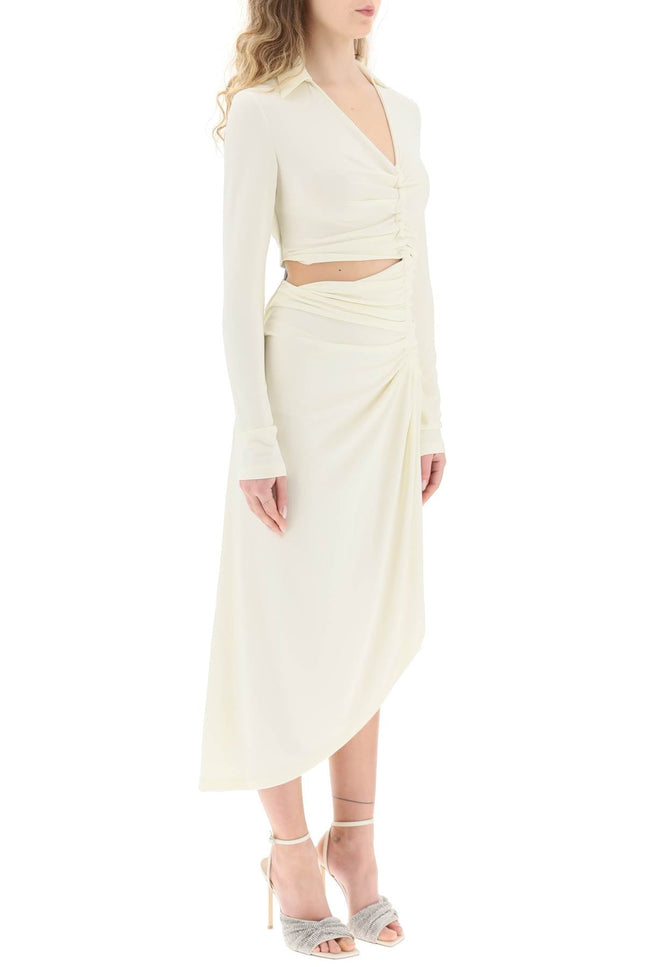 Asymmetric Cut-Out Jersey Dress - White