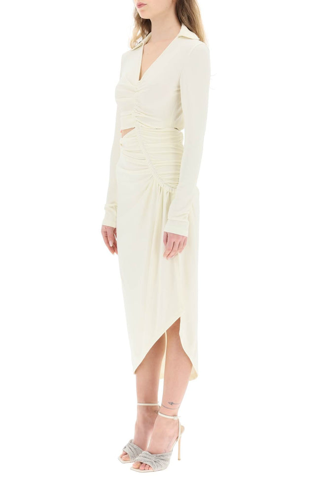 Asymmetric Cut-Out Jersey Dress - White