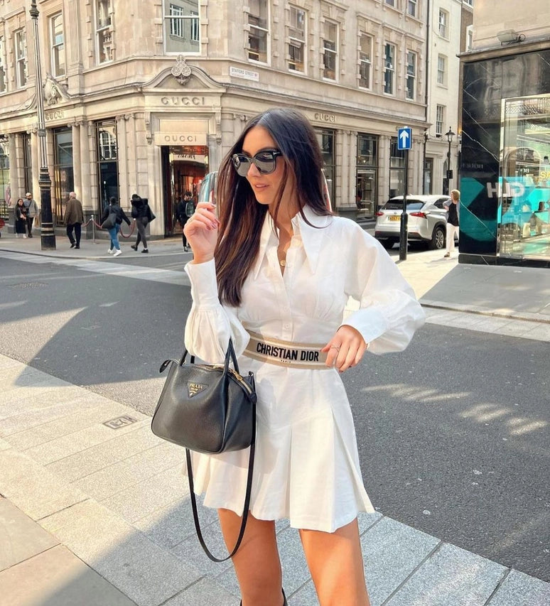 Lacy Heavy Cotton Shirt Dress-Dress-Amy Lynn-S-Urbanheer