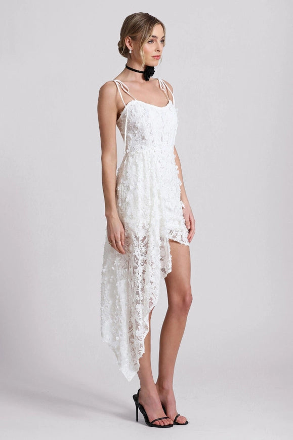 Lace Waterfall Hem Mini Dress-dress-Avec Les Filles-Urbanheer