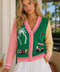 Golf Embroidered Patch Cardigan PINK / GREEN / YELLOW