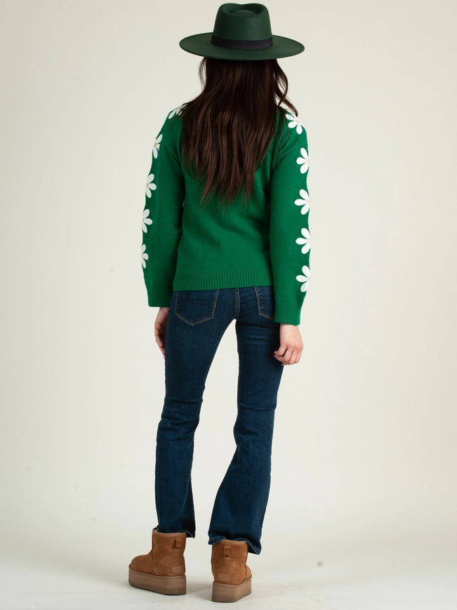 Daisy Love Sweater Top-Green-Sweater Top-Lucca Couture-XS-Urbanheer