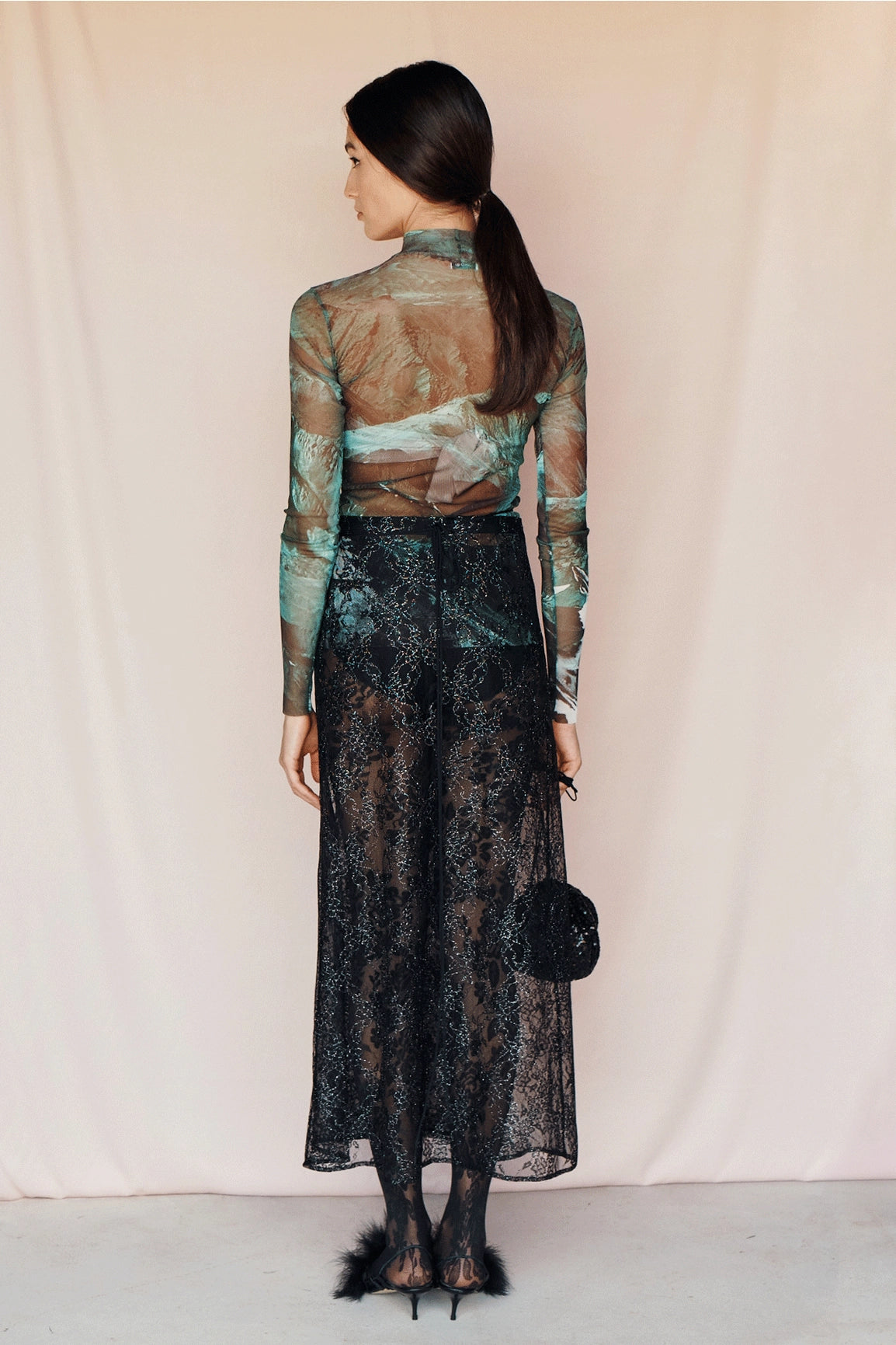 Mara Sheer Top - Landscape-Clothing - Women-eikō ai-S-Urbanheer