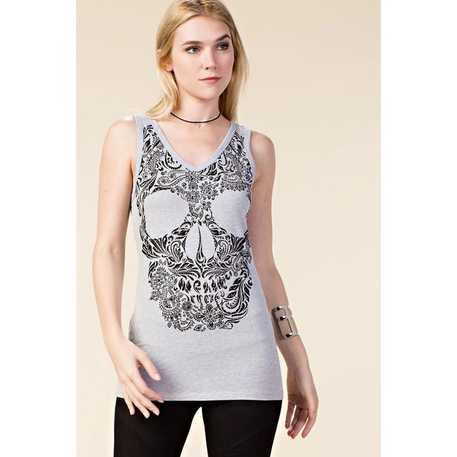 Sleeveless Top with Cut-Out Back and Skull-Top-Vocal-S-Urbanheer