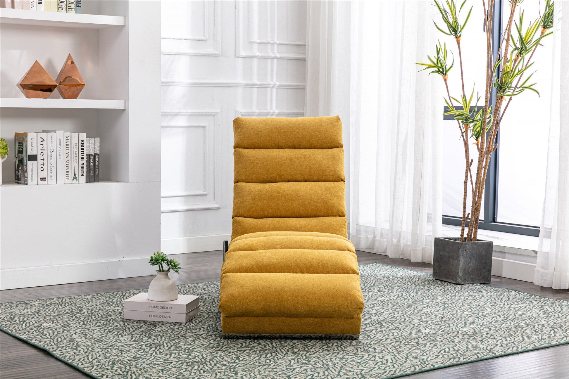 Linen Chaise Lounge Modern Message Chair-Accent Chair-G-BlakHom-Urbanheer
