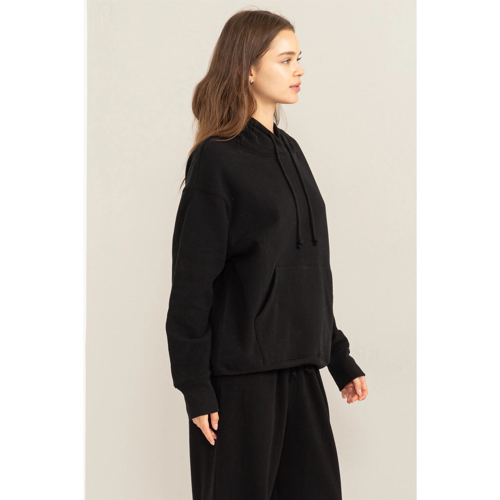 Weekend Chiller Drop Shoulder Oversized Hoodie - Black-Clothing - Women-Street 360-Black-S-Urbanheer