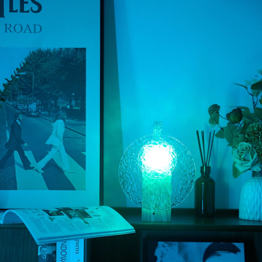 Rechargeable Rgb Rotating Crystal Projection Table Lamp-Home | Garden > Decoration and Lighting > Lamps-EP Design Lab-7.7" x 3" x 10.7"-Urbanheer