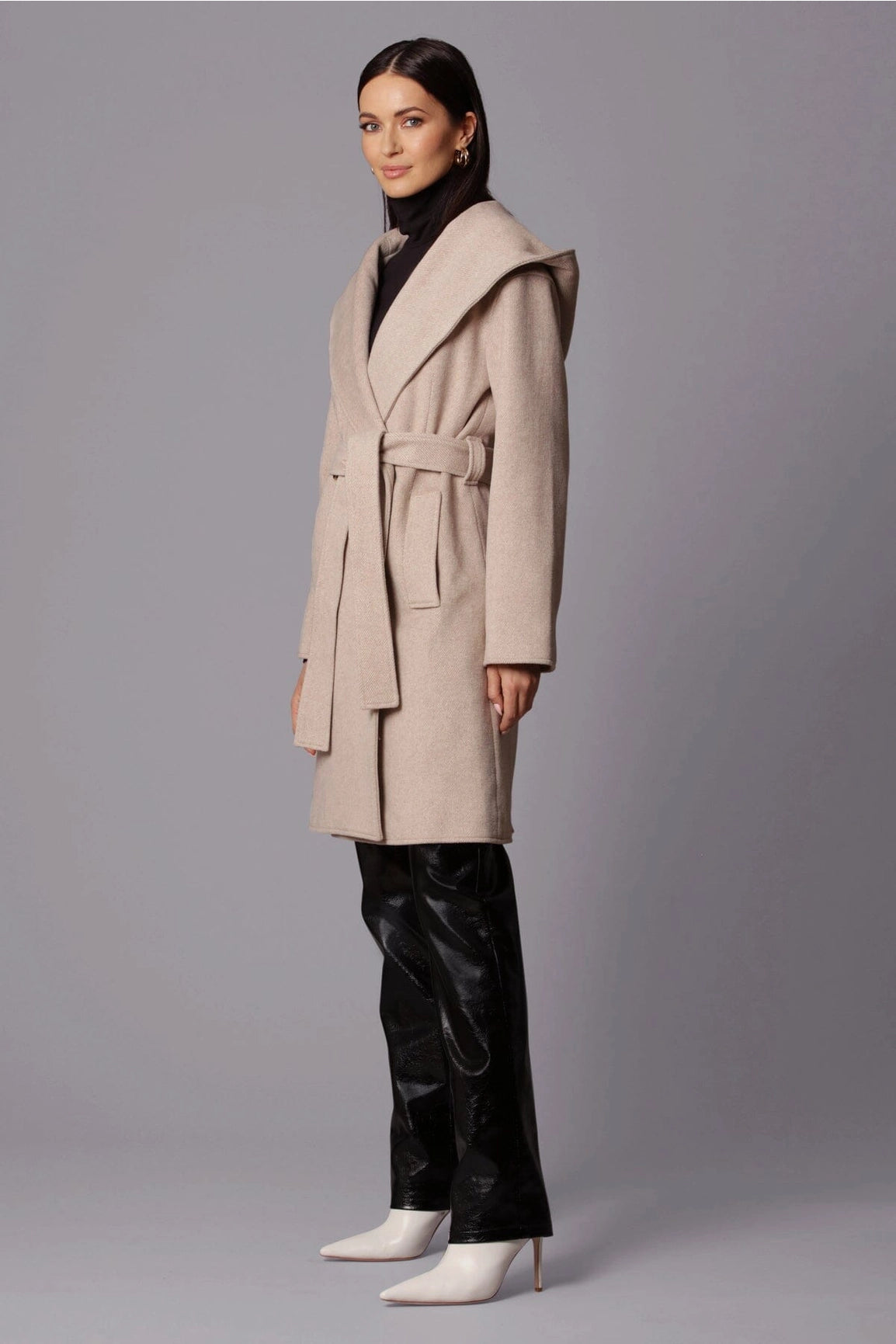 Twill Hooded Robe Coat-Avec Les Filles-Pink Sand-XS-Urbanheer