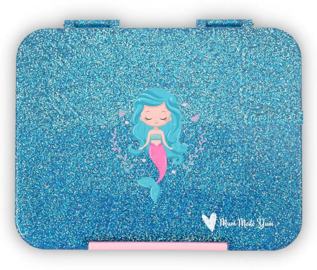 Bento Lunchbox (Large) - Sparkle Blue & Pink Mermaid-Mum Made Yum-Blue-Urbanheer
