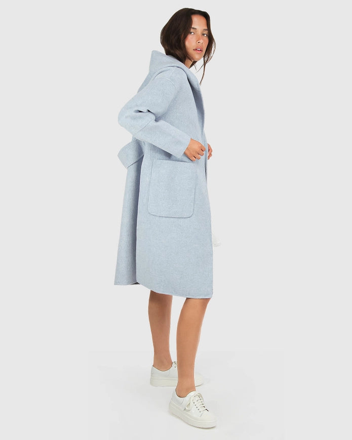 Walk This Way Wool Blend Oversized Coat - Light Blue-COAT-Belle & Bloom-XS-Urbanheer