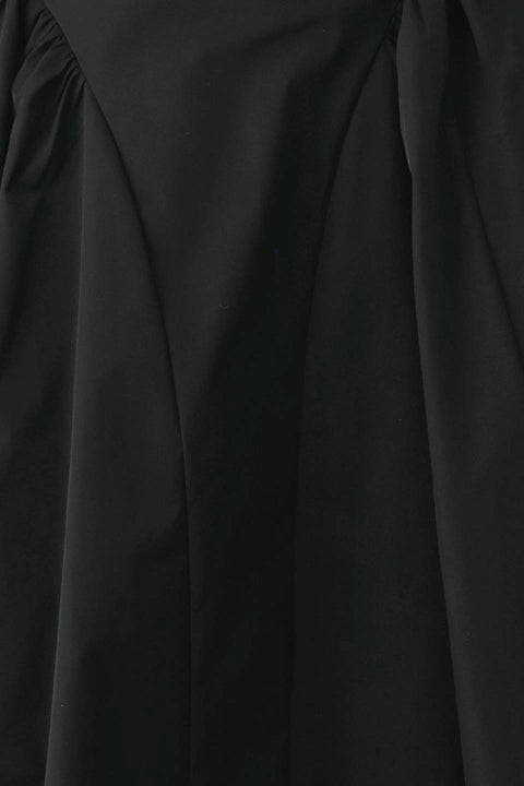 A Solid Woven Midi Skirt - Black