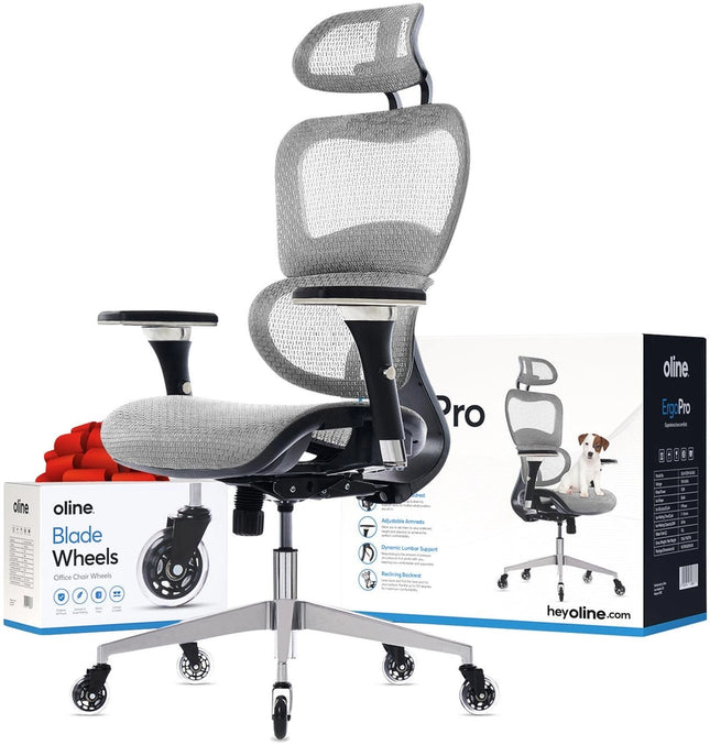 Ergopro Ergonomic Office Chair-Office Chairs-Oline-Grey-Urbanheer