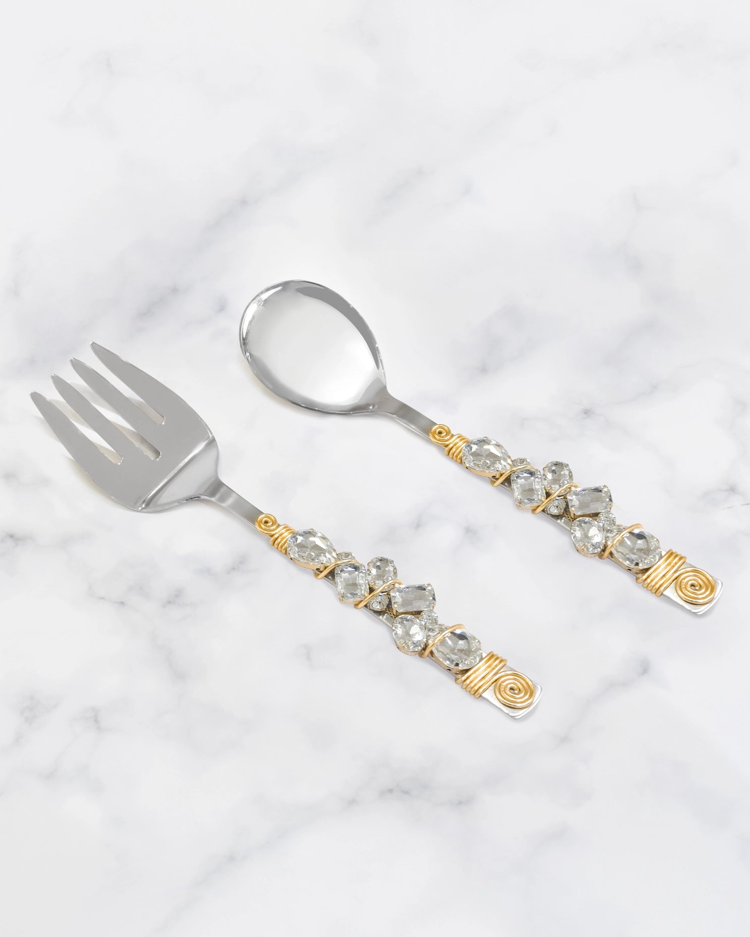 Snow Melt Salad Server Set-Tiramisu-Urbanheer